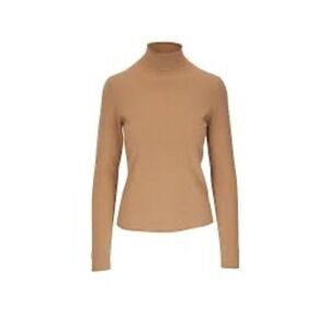 Vince Wool Cashmere Blend Tan Mockneck Sweater